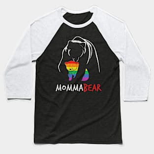 Rainbow Mama Bear Hug Love Support Parent Pride Lgbt Baseball T-Shirt